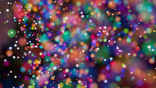 istock Beautiful colorful bokeh blurred background defocused lights 802742274