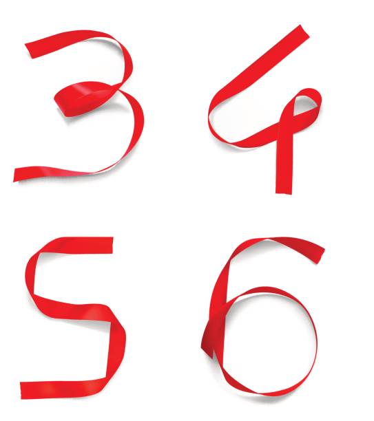 istock Set of numbers from the ribbons. Vector illustration on a white background. It can be used for greeting cards, letters, etc. The second part 802748402