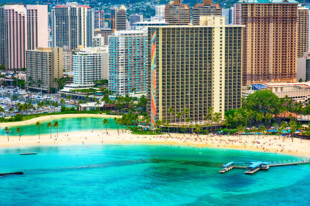 istock Beach and Hotels of Honolulu 802748672
