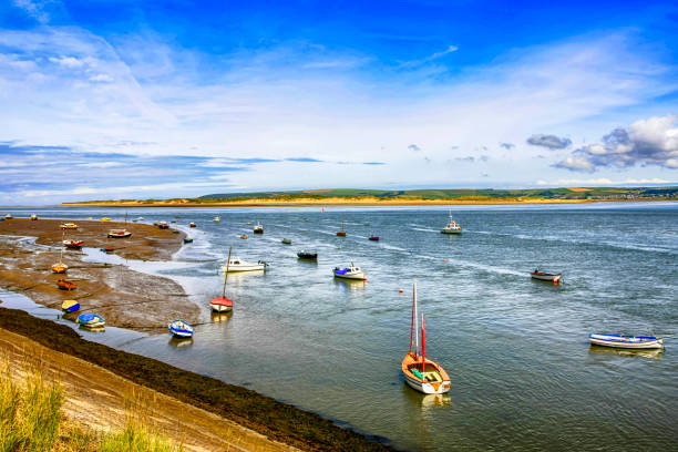 Boats in the River Torridge at Appledore Devon UK