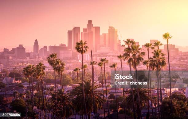 Los Angeles Skyline Stock Photo - Download Image Now - City Of Los Angeles, Los Angeles County, Hollywood - California