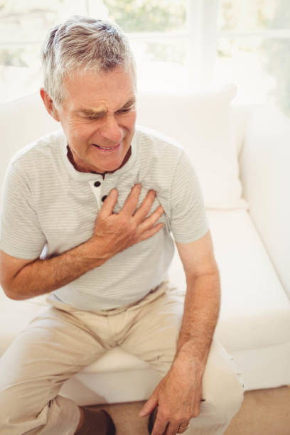 istock Senior man with pain on heart 802778064