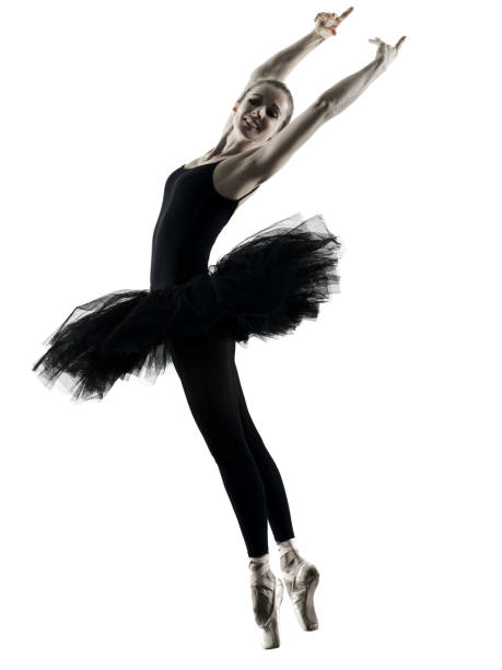 istock Ballerina dancer dancing woman  isolated silhouette 802782956