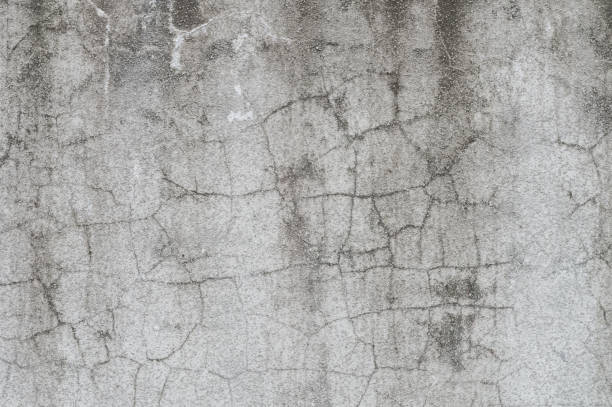 istock Cracked old gray cement concrete stone wall vintage dirty texture background 802791364