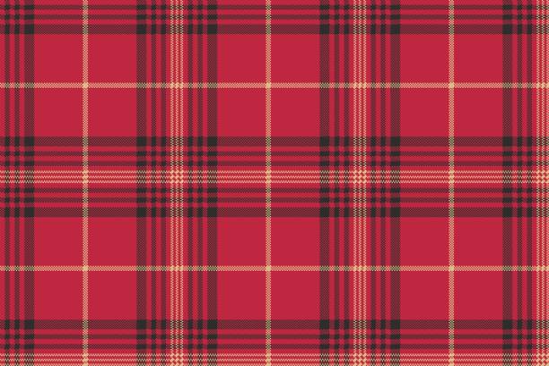 ilustraciones, imágenes clip art, dibujos animados e iconos de stock de patrones sin fisuras de la tela escocesa de tartán rojo check - plaid tartan scottish culture celtic culture