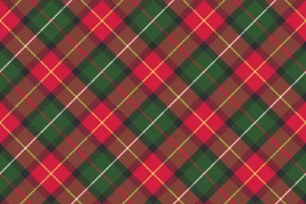 Vector illustration of Red classic plaid pixel texture seamless pattern