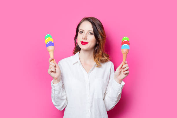 istock red-haired girl with drawn ice-cream 802799486