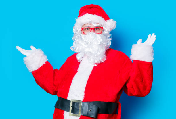 istock Funny Santa Claus have a fun with red eyeglasses 802799592