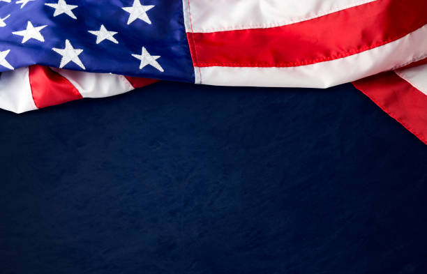 istock USA or american flag on blue background with clipping path 802807186