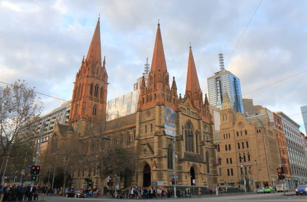 katedra st pauls melbourne australia - st pauls church zdjęcia i obrazy z banku zdjęć