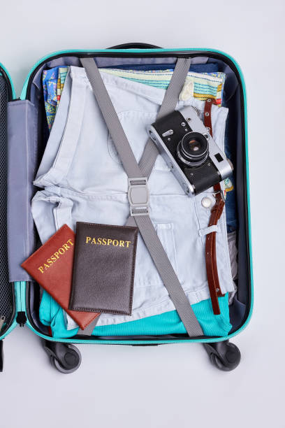 istock Open bag of traveler. 802846300