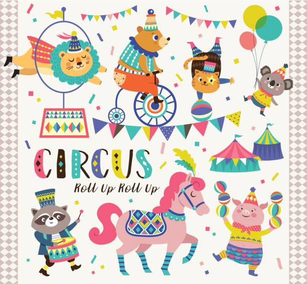 illustrazioni stock, clip art, cartoni animati e icone di tendenza di circo - circus animal
