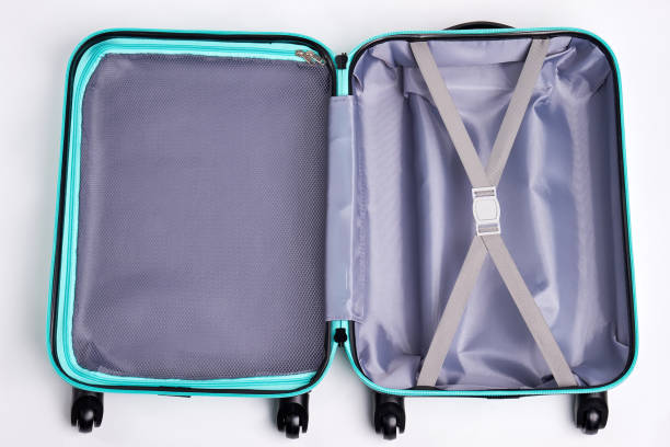 istock Large open fashionable suitcase. 802852168