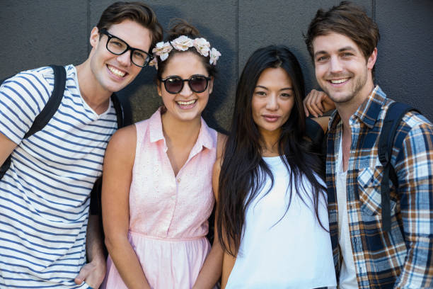 istock Hip friends smiling at the camera 802857472