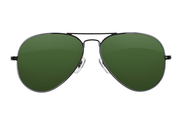 Aviator sunglasses isolated Aviator sunglasses with green lenses isolated on white with clipping path aviator glasses stock pictures, royalty-free photos & images