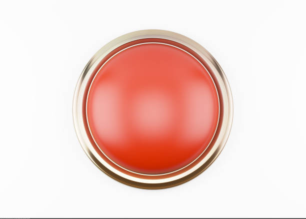 botón rojo sobre blanco - botón de llamada fotografías e imágenes de stock