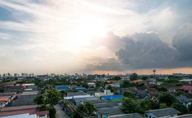 istock Beautiful skyline over village 802888780