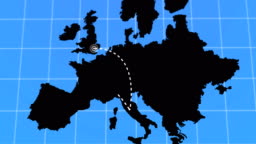 Black Animated Travel And Business Trip Infographic On White Europe Earth  Map 4k Rendered Video Stock Video - Download Video Clip Now - iStock