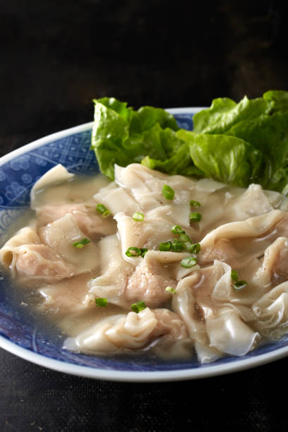chinese food, boiled pork wonton - 13417 imagens e fotografias de stock