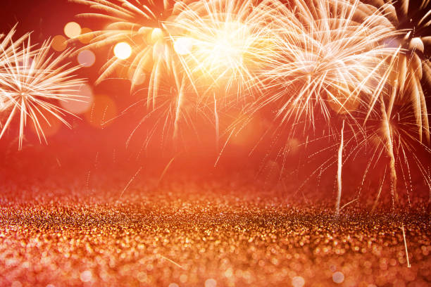 istock Background Fireworks at New Year Holiday 802910078