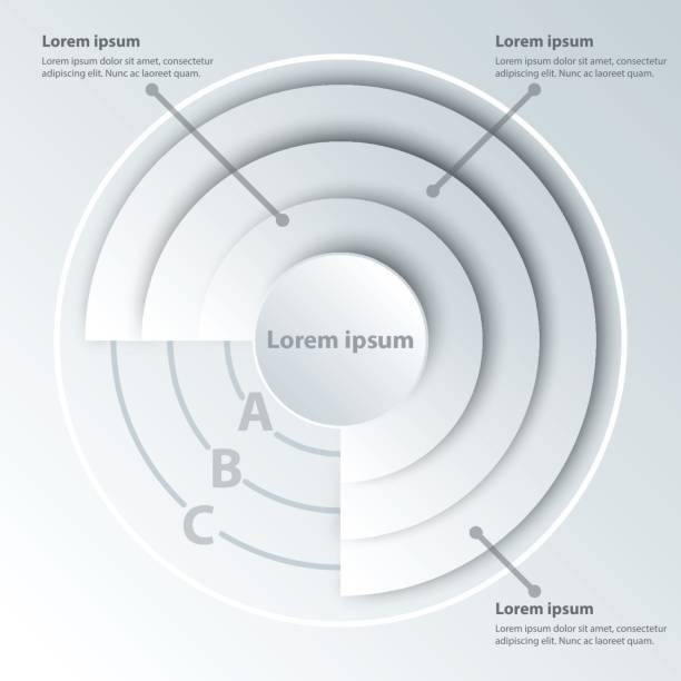 istock Simple white 3d paper circle in four layer topics for website presentation cover poster vector design infographic illustration concept 802912394