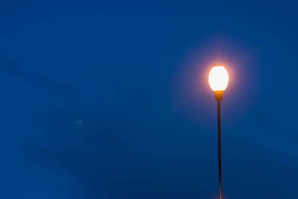 istock Lights (LED) start When the last light of day in the evening 802915444