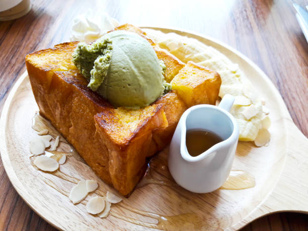 istock Honey toast with ice cream and fruit 802917756