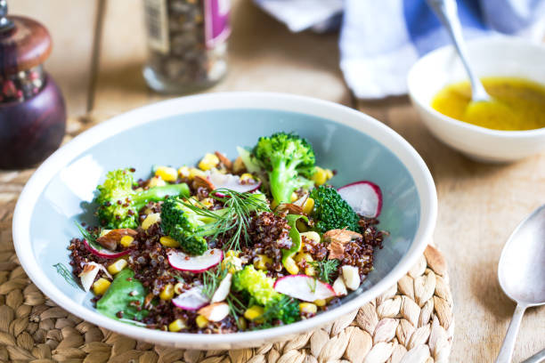 istock Red Quinoa with Sweet Corn and Broccoli salad by vinaigrette 802928710
