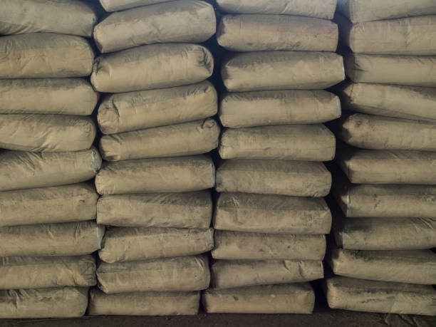 istock The pattern of the cement powder bags stacking highly. 802935842