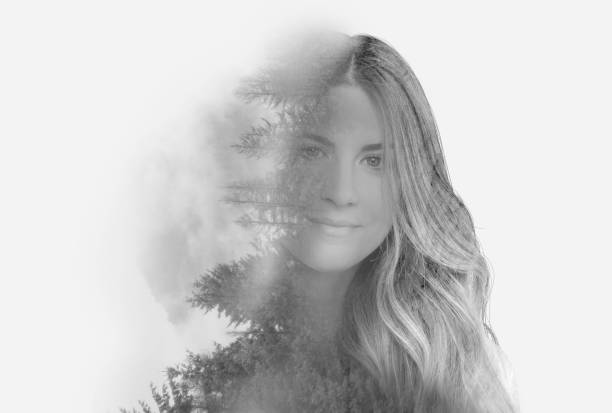 istock Double exposure pretty woman portrait 802940852