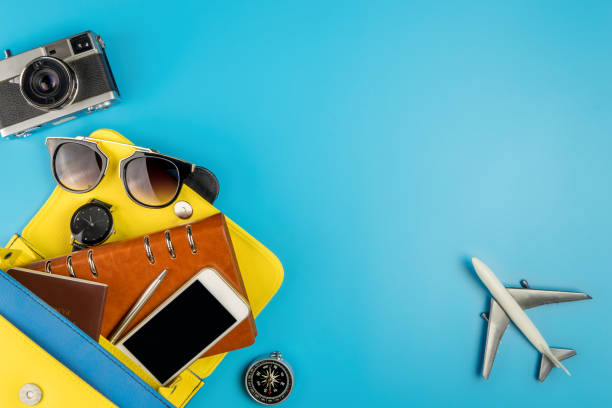 istock Ledy hand bag with travel accessories for Vacation 802952818
