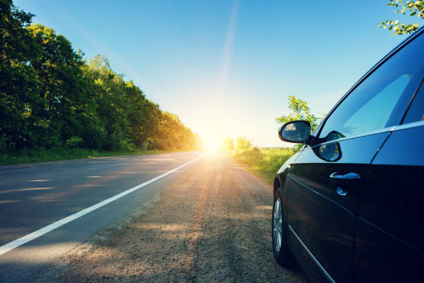 istock Blurred road and car, speed motion background 802960816