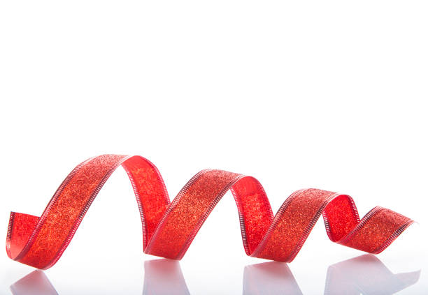 istock Christmas red ribbon isolated 802963594
