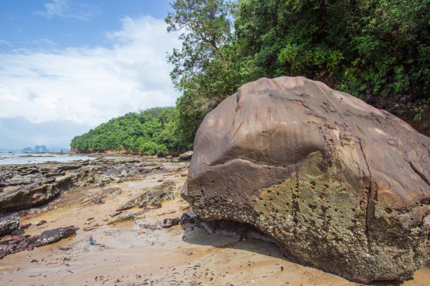 istock beautiful beach and rocks at Laem Chamuk Khwai 802978034