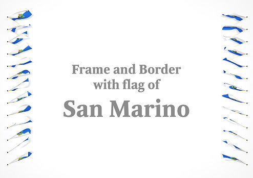Frame and border with flag of San Marino. 3d illustration