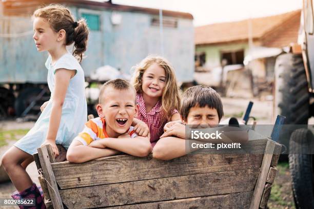 Kids Playing In The Ghetto Stock Photo - Download Image Now - Poverty, Child, Farm