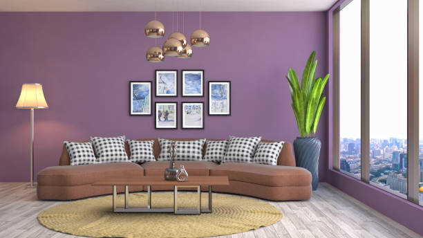 istock Interior living room. 3d illustration 802991620