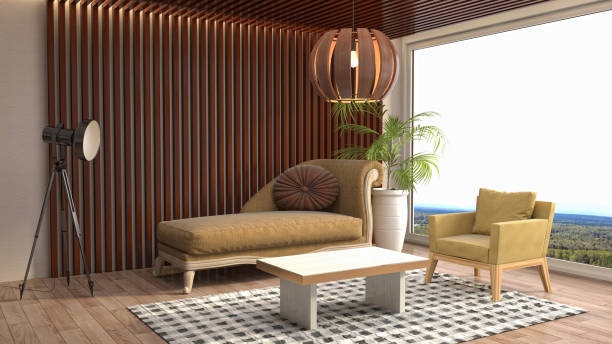 istock Interior living room. 3d illustration 802991778