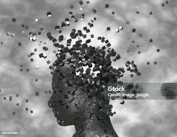 Dark Thoughts Negative Thinking And Emotions Concept 3d Rendering Stock Photo - Download Image Now