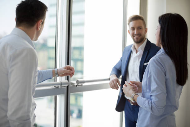 istock Business people socializing on a break 802993112