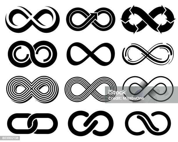 Infinity Vector Symbols Mobius Loop Icons Stock Illustration - Download Image Now - Infinity, Circle, Mobius Strip