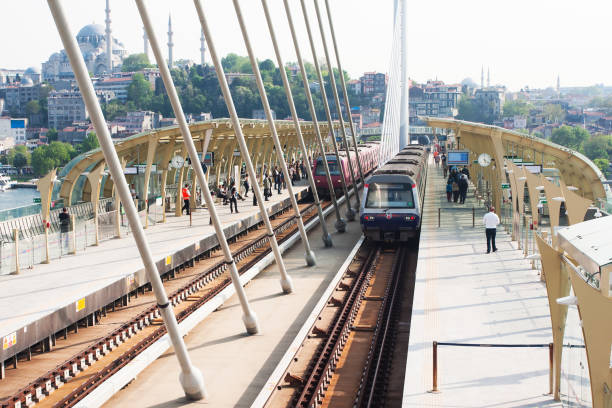 Istanbul subway, built on the estuary with the suspension bridge and observation deck provides services to thousands of passengers every day