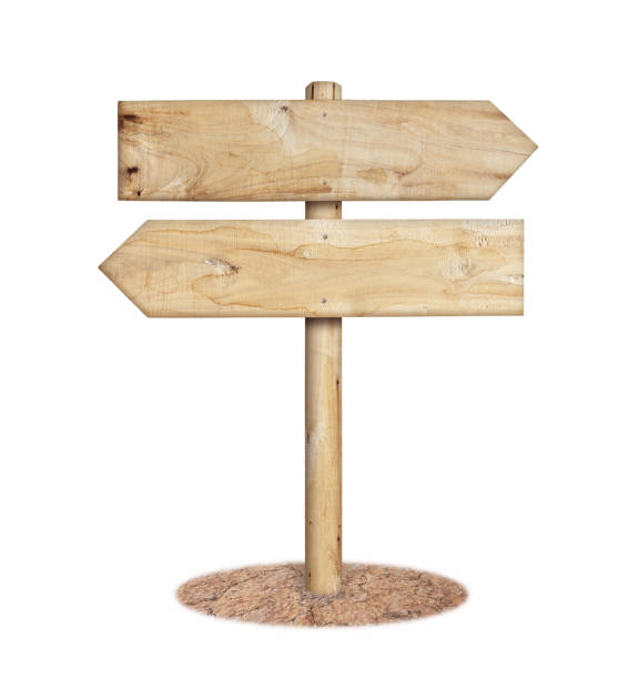 istock Wooden sign on ground isolated 803010580