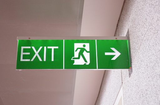 Exit sign in airport