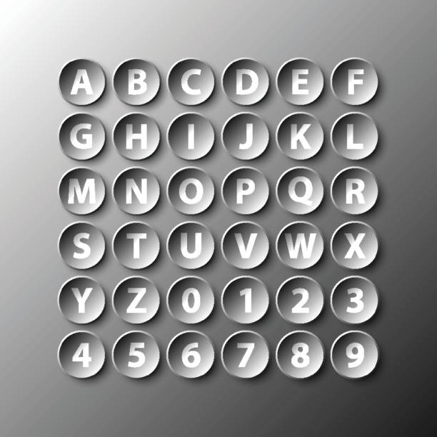 istock Simple black 3d circle paper of alphabet and number icon for vector design illustration concept 803011754
