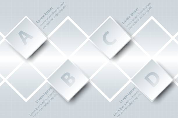 istock Four topics simple white paper 3D square on white grid for website presentation cover poster vector design infographic illustration concept 803013242