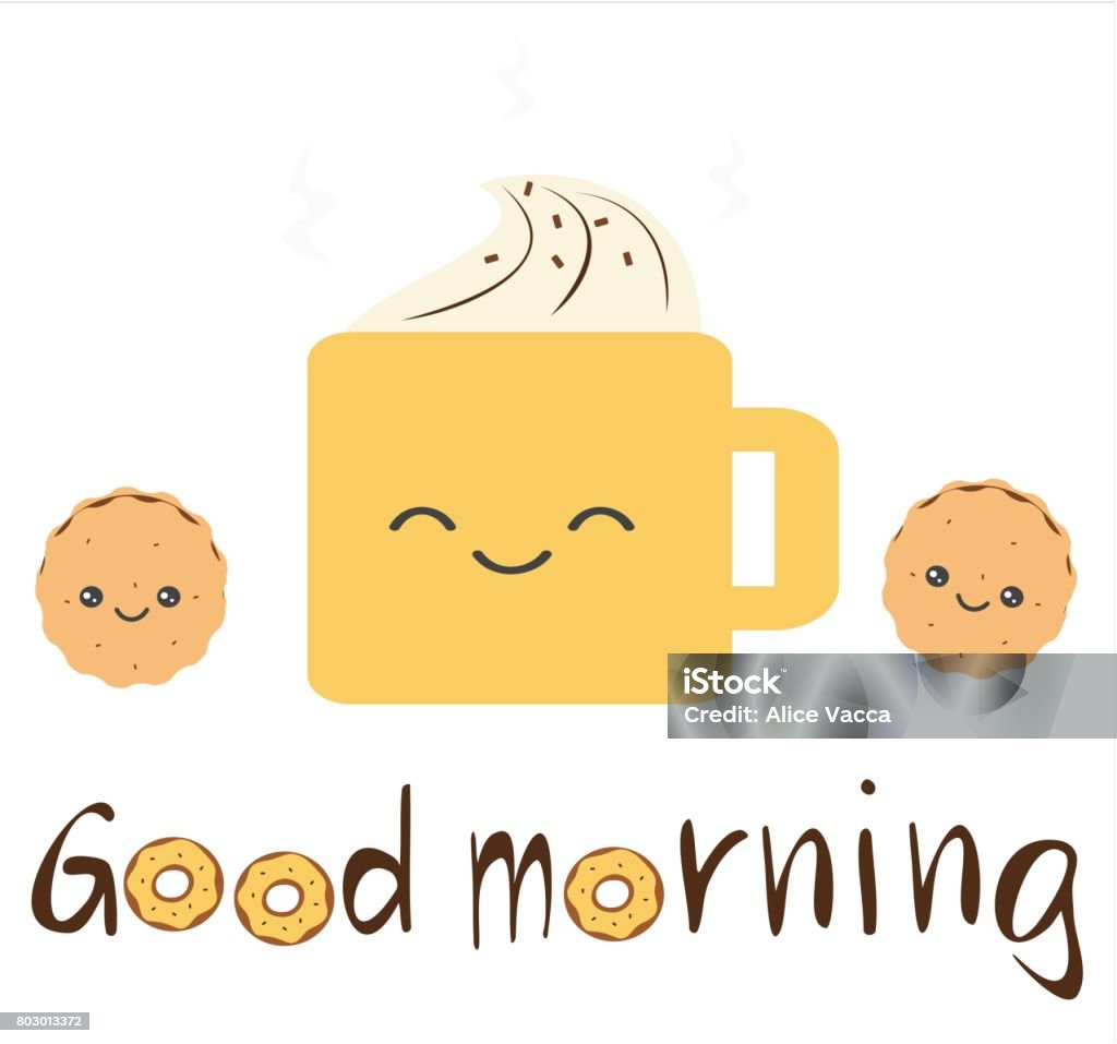 Vetores de Citação De Bom Dia Bonito Vector Com Cookies De Desenhos Animados Café Com Creme Chantilly E Donuts e mais imagens de Alegria - iStock Vetores de Citação De Bom Dia Bonito Vector Com Cookies De Desenhos Animados Café Com Creme Chantilly E Donuts e mais imagens de Alegria - iStock