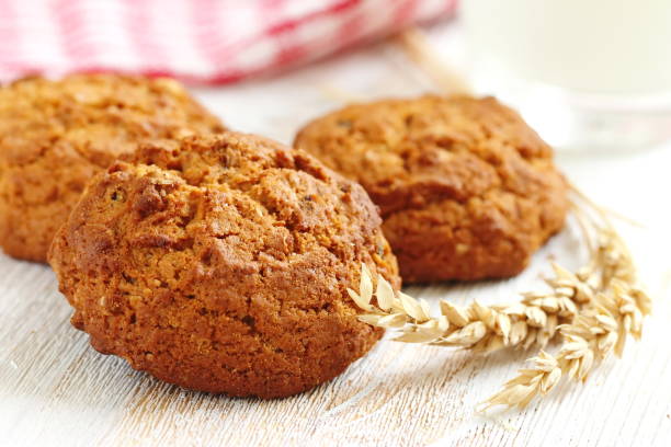 istock Oatmeal cookies and milk 803026584