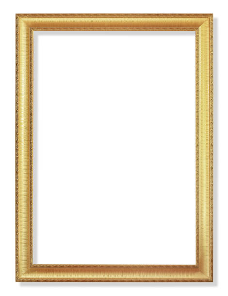 istock The antique gold frame on the white background 803039408