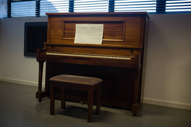 istock Wooden piano against window in clasroom 803039678